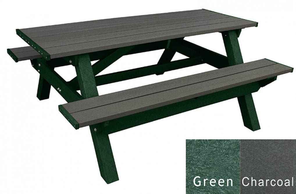 Deluxe Picnic Table – 6′ Durable Recycled Plastic Outdoor Seating - The Vitality Estate