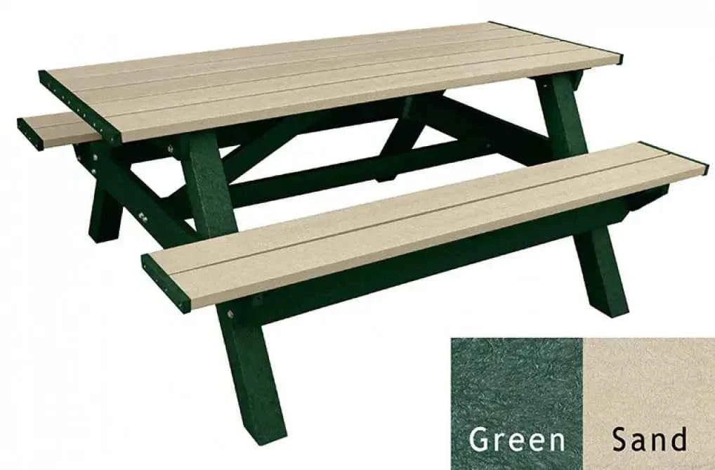 Deluxe Picnic Table – 6′ Durable Recycled Plastic Outdoor Seating - The Vitality Estate