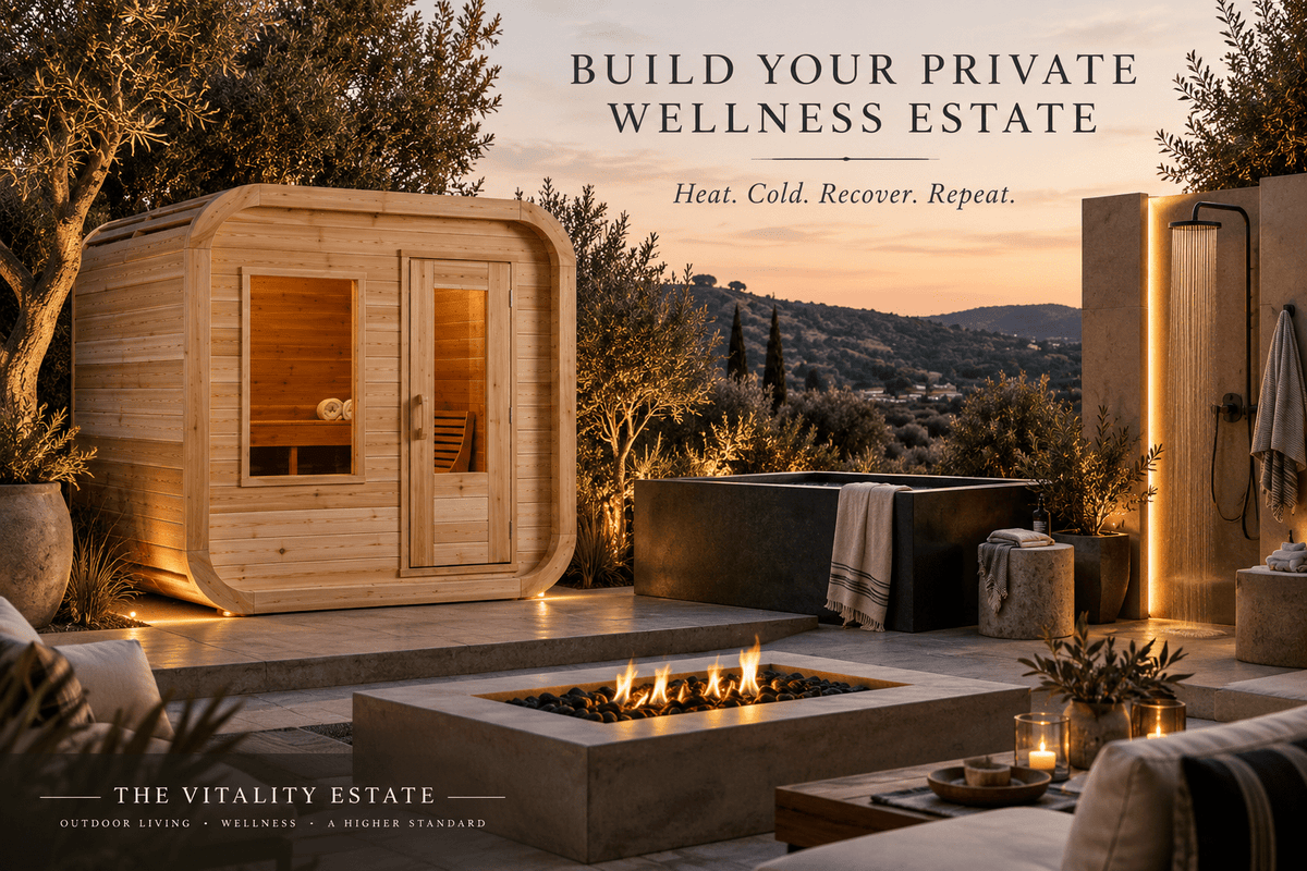 Dundalk LeisureCraft Luna 4-Person Outdoor Cedar Sauna - The Vitality Estate
