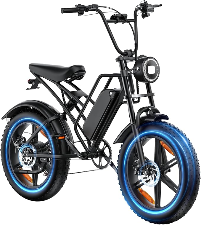 E500 Electric Bike for Adults 1000W Peak Motor, 20" Fat Tire Dirt E-Bike with 35MPH, 40 Miles PAS Range, Electric Bicycles with 48V Removable Battery, 7-Speed E Bike for Mountain Beach Sand Road Snow - The Vitality Estate