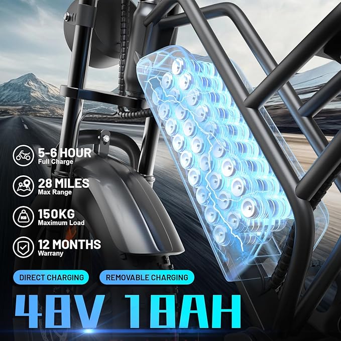 E500 Electric Bike for Adults 1000W Peak Motor, 20" Fat Tire Dirt E-Bike with 35MPH, 40 Miles PAS Range, Electric Bicycles with 48V Removable Battery, 7-Speed E Bike for Mountain Beach Sand Road Snow - The Vitality Estate