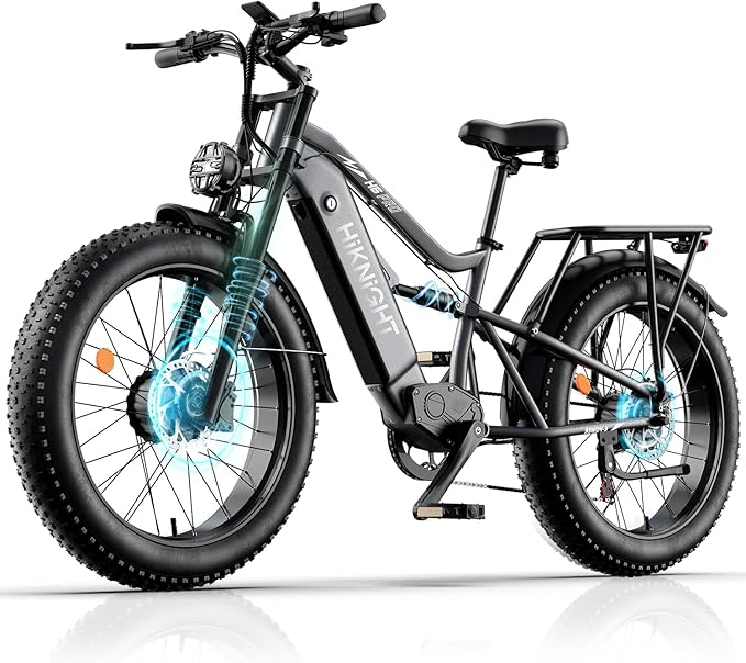 Electric Bike for Adult, 52V 20Ah Peak 3000W Dual Motor 26" Fat Tire Ebike, Max 38Mph & 35-90 Miles Full Suspension, Mountain E Bicycle for Men - The Vitality Estate