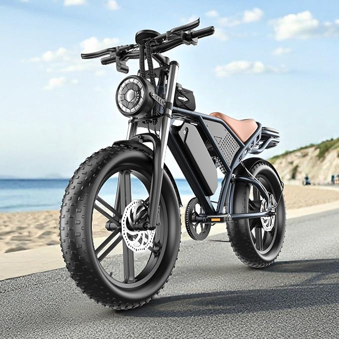 Electric Bike for Adults, 1200W 32MPH, 48V 30AH E-Bike, 65-Mile Range, 20-Inch Fat Tire E-Motorcycle,Off-Road Fit for Mountains, Snow, Sand, Highways - The Vitality Estate
