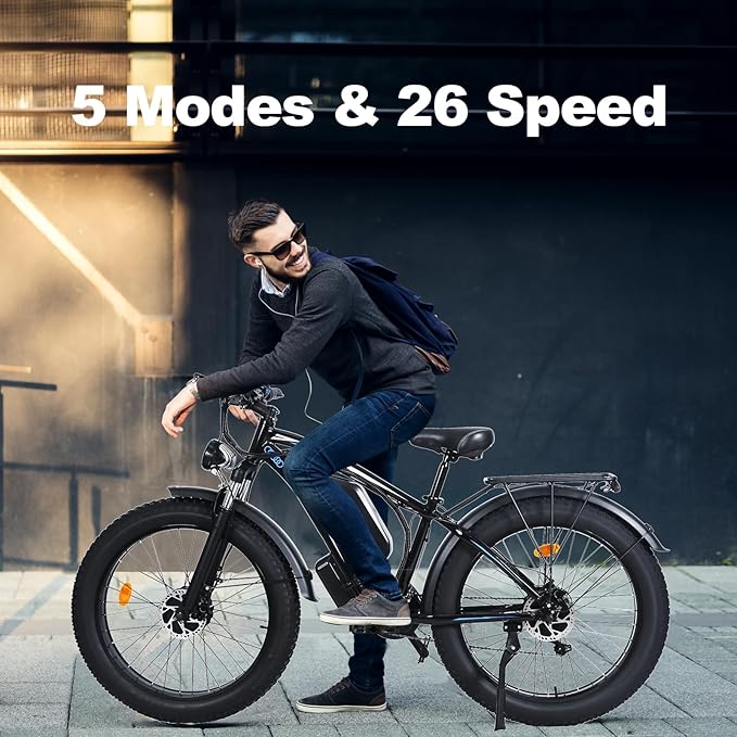 Electric Bike for Adults,39MPH/36MPH-100 Miles/90 Miles(3000W/2000W) Electric Bicycle with 52V/48V/23Ah Battery, 26''Fat Tire Fast E-Bike - The Vitality Estate