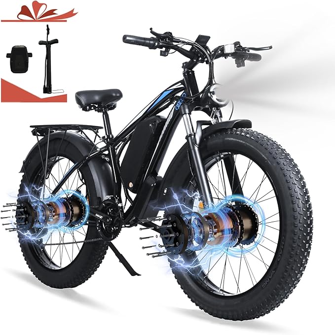 Electric Bike for Adults,39MPH/36MPH-100 Miles/90 Miles(3000W/2000W) Electric Bicycle with 52V/48V/23Ah Battery, 26''Fat Tire Fast E-Bike - The Vitality Estate