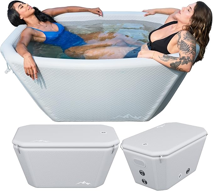 Endurance Cold Plunge 155 Gallon Ice Bath Tub Chiller Compatible Connections Inflatable, Durable, Portable, Insulated Design - The Vitality Estate