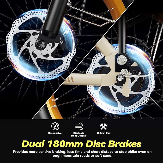 Foldable Electric Bike for Adults, 30+MPH, 48V 20Ah Removable Battery up to 80Miles, 20" Fat Tire Peak 1000W Motor Dirt Ebike Adult Electric Bicycle for City Commute Beach Mountain Adventurous E Bike - The Vitality Estate