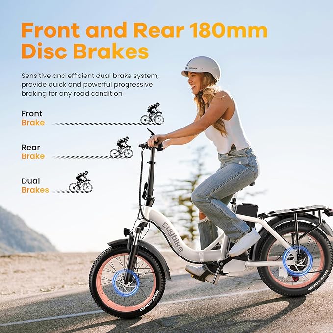Folding Electric Bike for Adults with Peak 1000W Motor, 48V 20AH Battery up to 30MPH 80 Miles, 20" Fat Tire All Terrain Ebike, Front Suspension 7-Speed Commuter E Bike, Step-Thru, UL Certified - The Vitality Estate