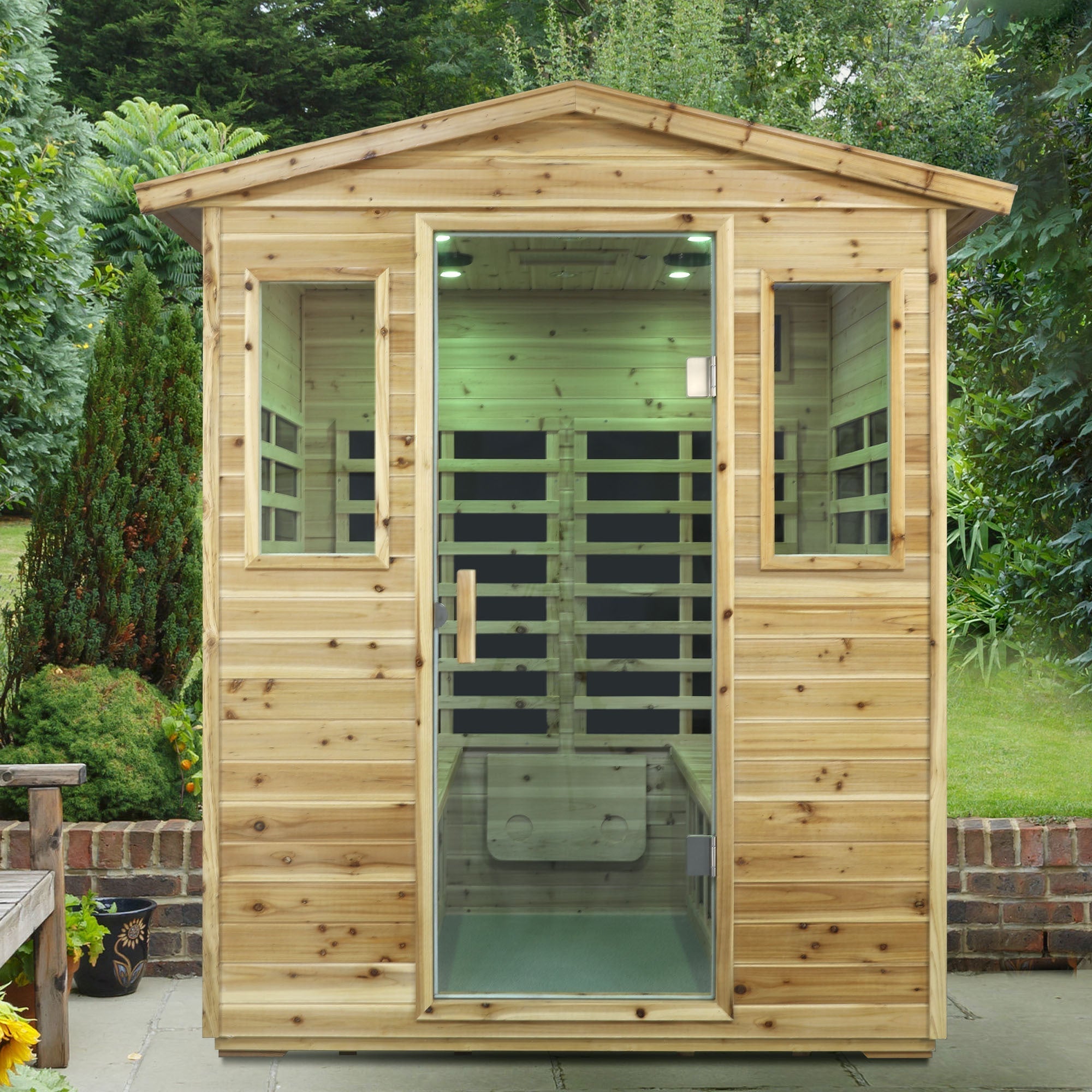 Four person Far-infrared Old fir outdoor sauna room - The Vitality Estate