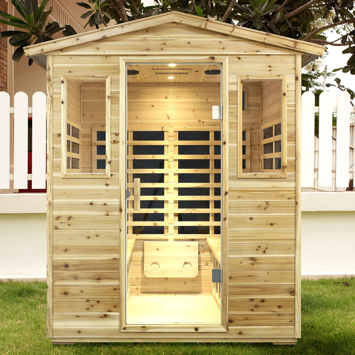 Four person Far-infrared Old fir outdoor sauna room - The Vitality Estate
