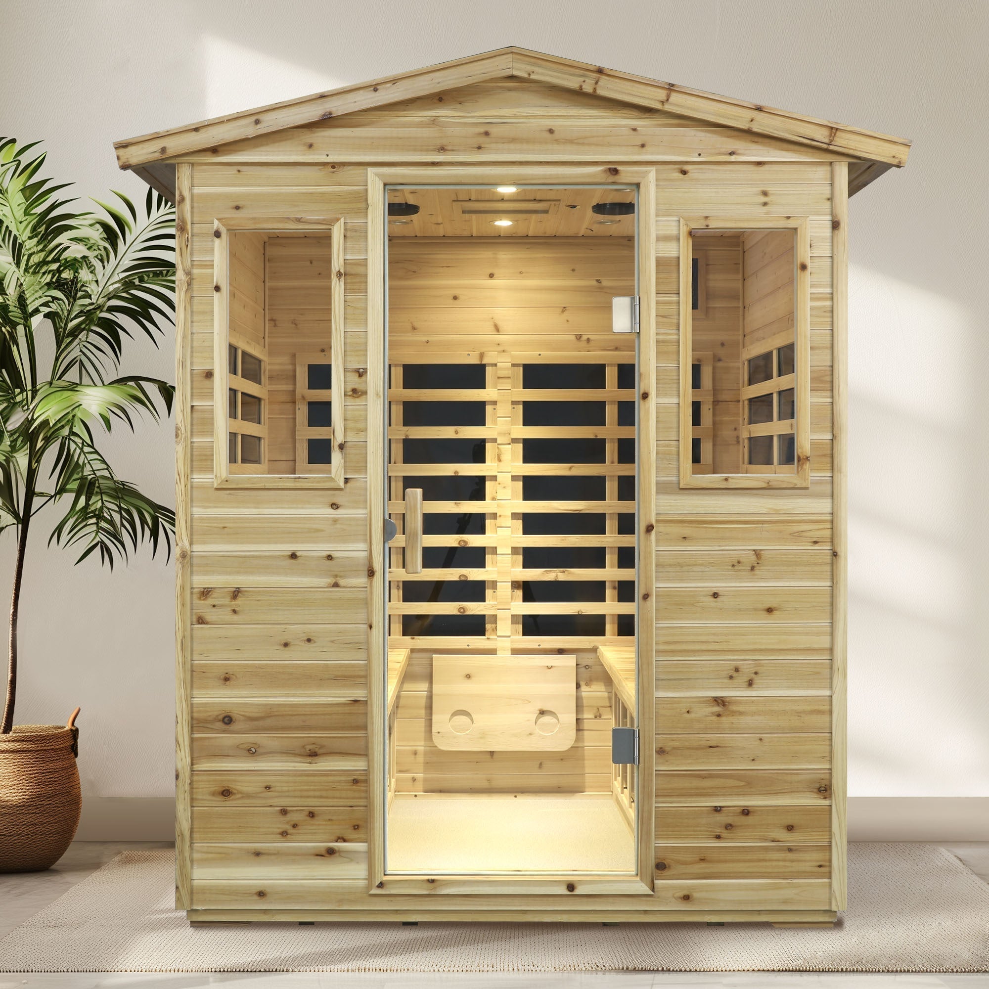 Four person Far-infrared Old fir outdoor sauna room - The Vitality Estate