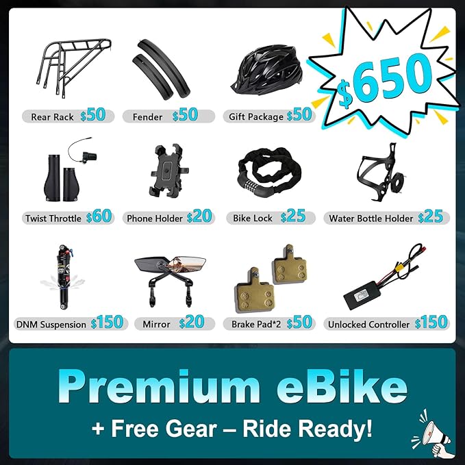 FREESKY Electric Bike for Adults,105mile Long Range Ebike, 2000W Motor 37MPH Fast Step-Thru E Bike 25Ah Samsung Cells Battery Full Suspension Electric Dirt Bicycle 26'' Fat Tire for Commuter Mountains - The Vitality Estate