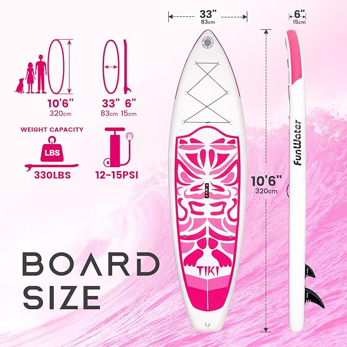 FunWater Inflatable Ultra-Light Stand Up Paddle Board for All Skill Levels with Premium SUP Paddleboard Accessories,Non-Slip Comfort Deck for Youth & Adults - The Vitality Estate