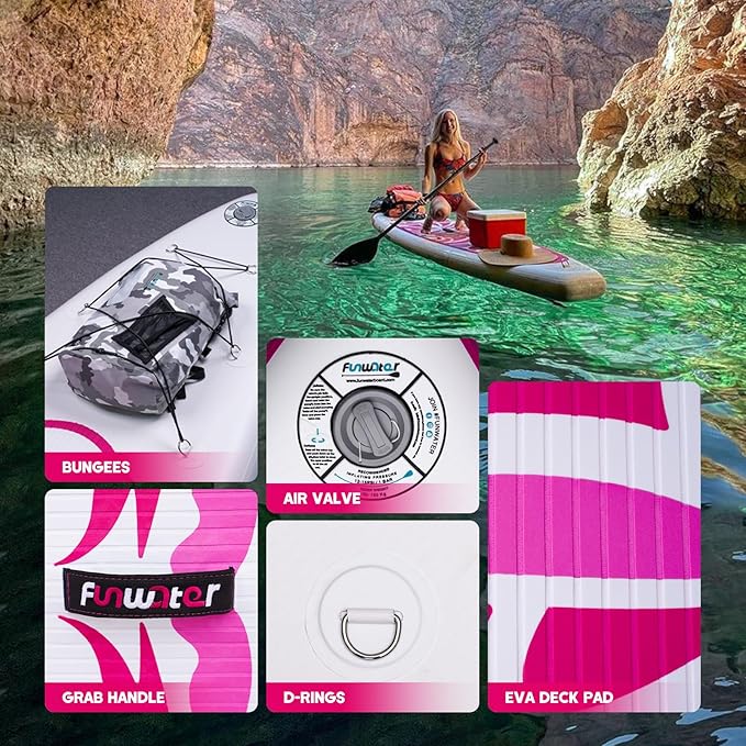 FunWater Inflatable Ultra-Light Stand Up Paddle Board for All Skill Levels with Premium SUP Paddleboard Accessories,Non-Slip Comfort Deck for Youth & Adults - The Vitality Estate