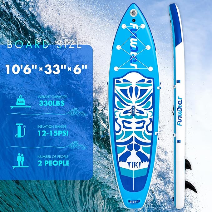 FunWater Inflatable Ultra-Light Stand Up Paddle Board for All Skill Levels with Premium SUP Paddleboard Accessories,Non-Slip Comfort Deck for Youth & Adults - The Vitality Estate