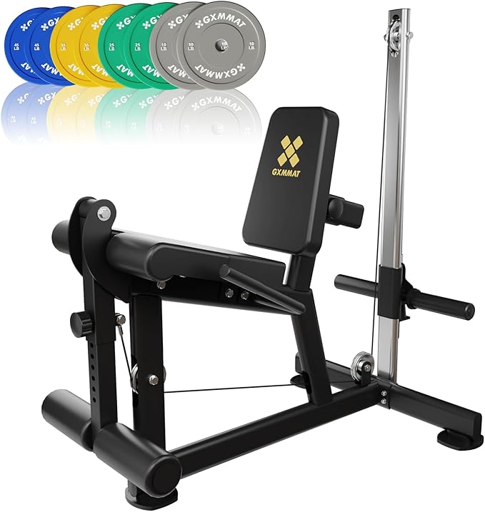 GXMMAT Leg Extension and Curl Machine - Professional Lower Body Workout Equipment for Home Gym, 400lbs Capacity with Adjustable Backrest & Leg Roller, Compact Design (47.24"x42.13"x16.54") - The Vitality Estate