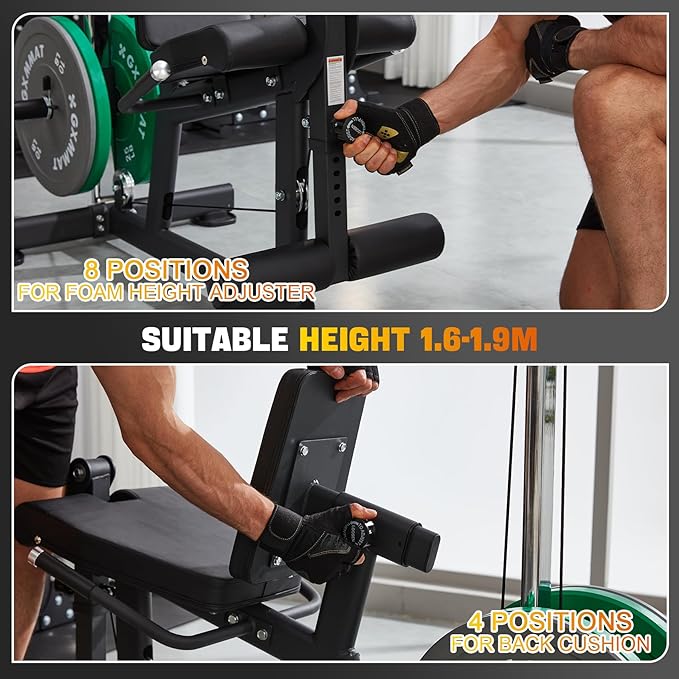 GXMMAT Leg Extension and Curl Machine - Professional Lower Body Workout Equipment for Home Gym, 400lbs Capacity with Adjustable Backrest & Leg Roller, Compact Design (47.24"x42.13"x16.54") - The Vitality Estate