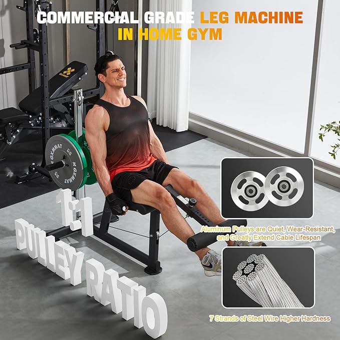 GXMMAT Leg Extension and Curl Machine - Professional Lower Body Workout Equipment for Home Gym, 400lbs Capacity with Adjustable Backrest & Leg Roller, Compact Design (47.24"x42.13"x16.54") - The Vitality Estate