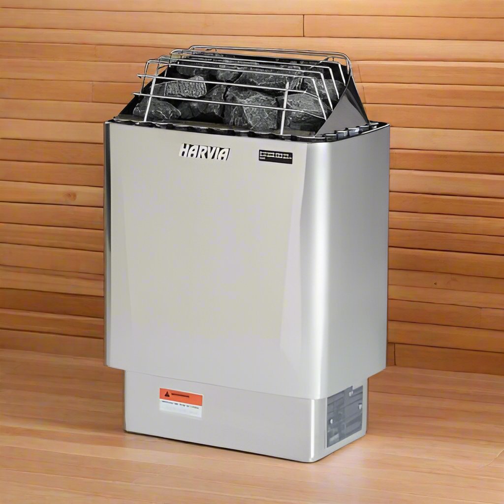 Harvia KIP45W JH45W2401 Kip Series 4.5kW Stainless Steel Sauna Heater at 240V 1PH Stainless Steel - The Vitality Estate