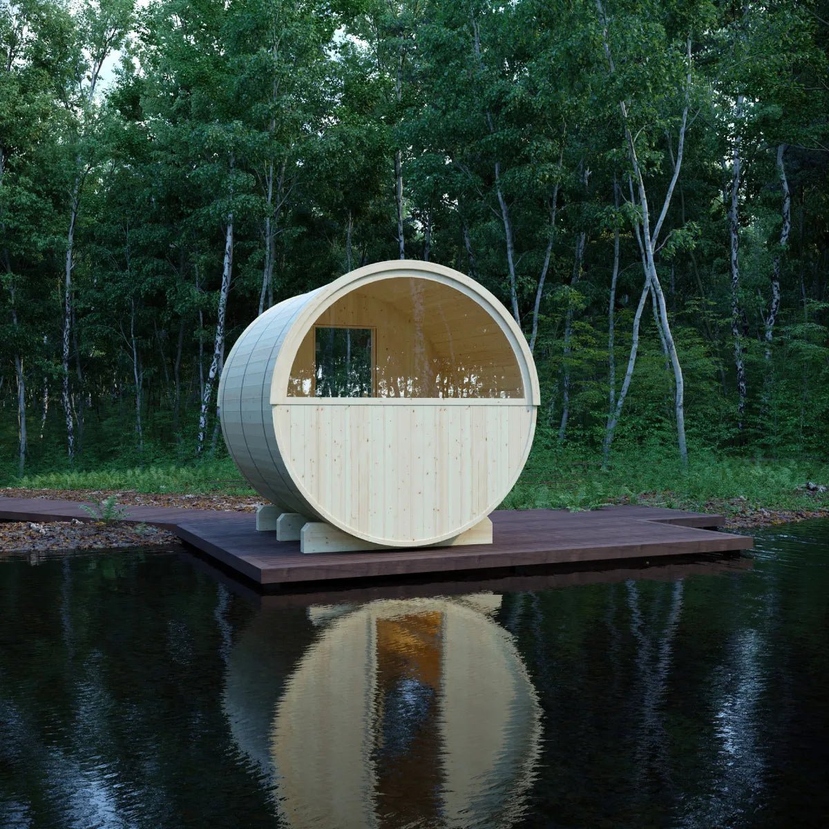 Helsinki Finnish Barrel Sauna with Terrace and WiFi Heater - Finnish Sauna Builders - The Vitality Estate