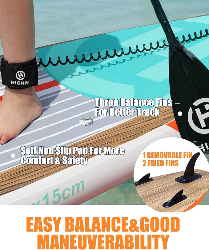 Highpi Inflatable Stand Up Paddle Board for Youth and Adults – Wide Sup with Premium Accessories, Blow Up Paddleboard for Surfing, Fishing, Yoga & More - The Vitality Estate