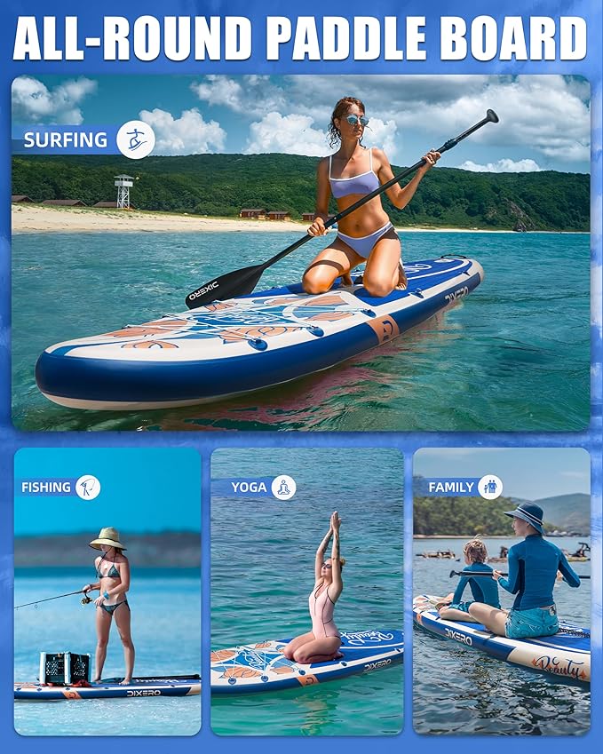 Inflatable Stand Up Paddle Board with SUP Accessories, Anti-Slip EVA Deck, 11'*33" Inflatable Paddle Boards for Adults & Youth of All Skill Levels - The Vitality Estate