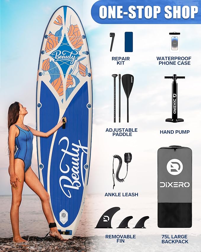 Inflatable Stand Up Paddle Board with SUP Accessories, Anti-Slip EVA Deck, 11'*33" Inflatable Paddle Boards for Adults & Youth of All Skill Levels - The Vitality Estate