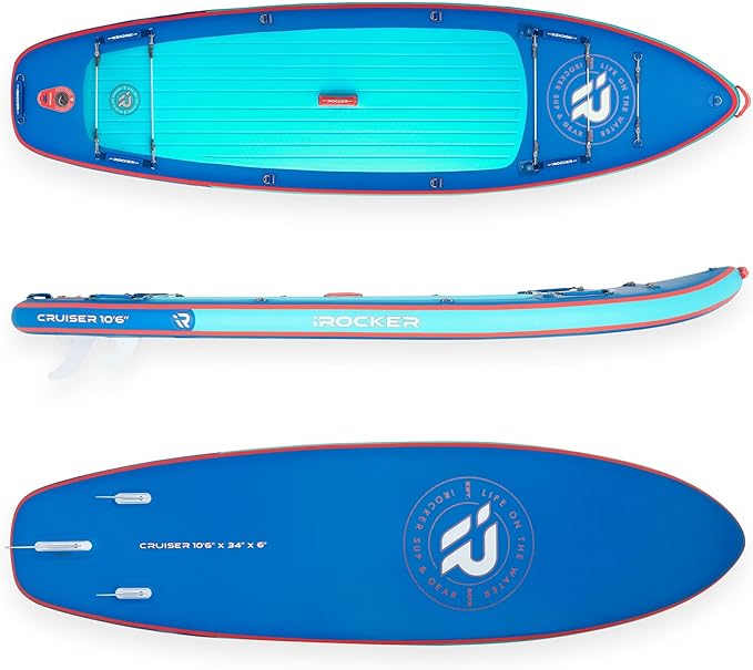 iROCKER Cruiser 7.0 Inflatable Stand Up Paddle Board Premium SUP and Accessories - Beginner Friendly - Extra Wide Base - Tandem Capable - The Vitality Estate