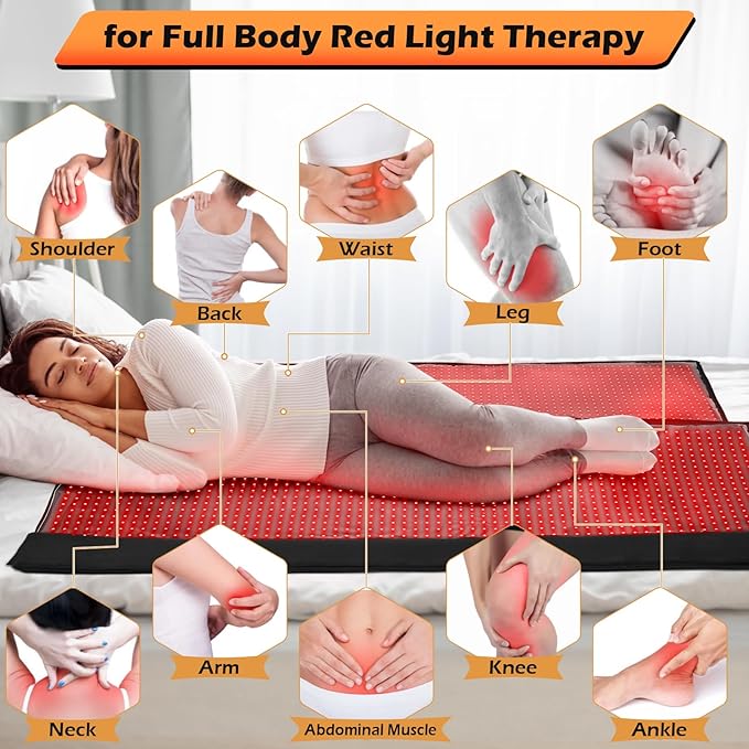 iTHERAU Large Red Light Therapy Blanket 2460 LEDs Infrared Red Light Sleep Bag for Full Body, Resolve Inflammation, Relieve Joint or Back Pain, Red Light Wrap 660 & 850nm Wavelengths, 71in X 32in - The Vitality Estate