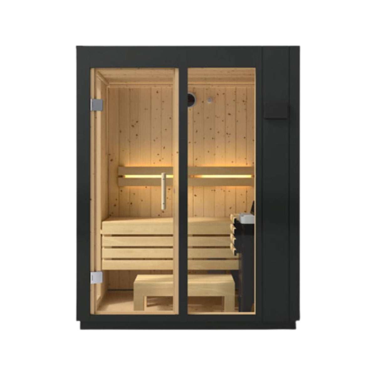 Kohler C1 Indoor Graphite Gray Freestanding Alcove Design Sauna Kit (SAK93182) - The Vitality Estate