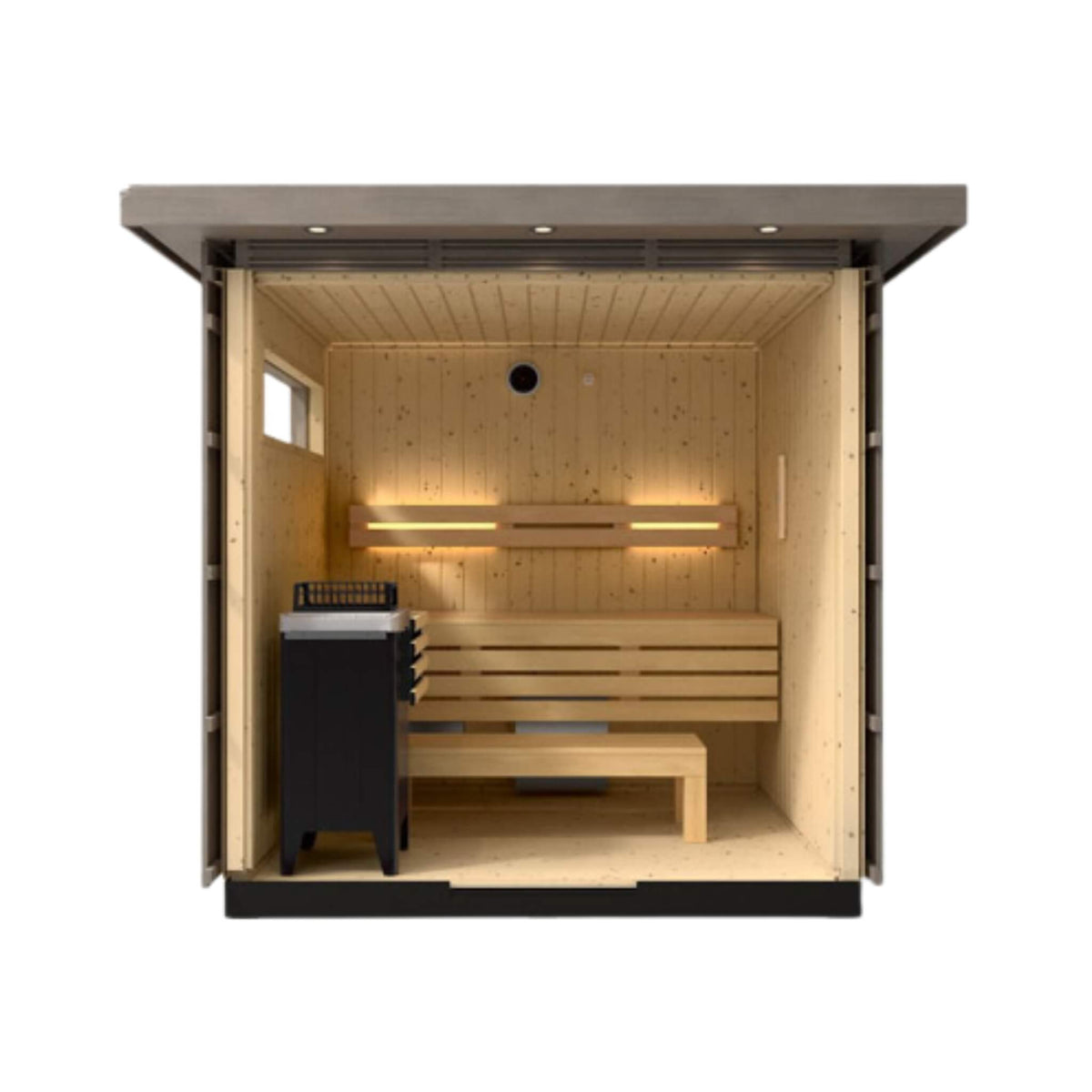 Kohler C2 Outdoor Weathered Gray Spruce Sauna Kit (SAK39184) - The Vitality Estate
