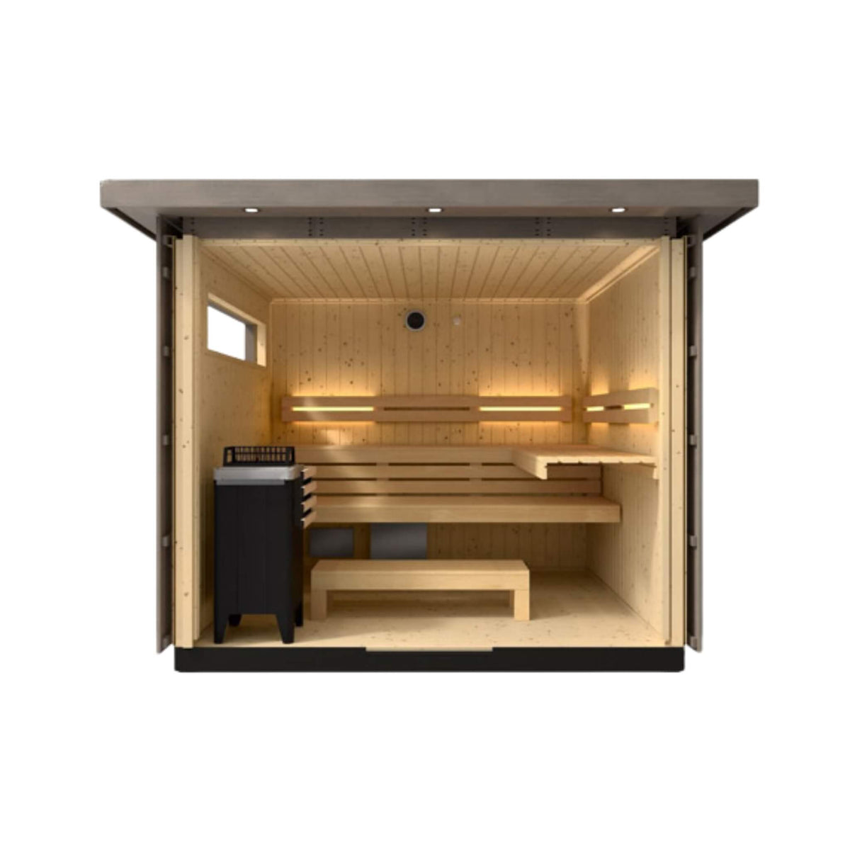 Kohler C2 Outdoor Weathered Gray Spruce Sauna Kit (SAK39184) - The Vitality Estate
