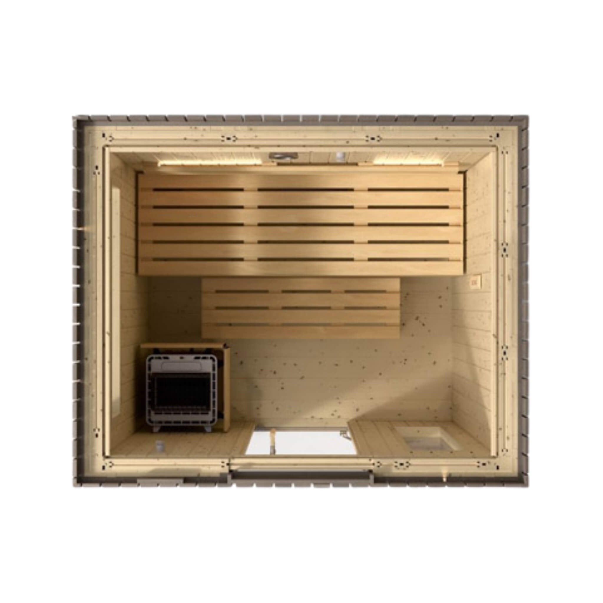 Kohler C2 Outdoor Weathered Gray Spruce Sauna Kit (SAK39184) - The Vitality Estate