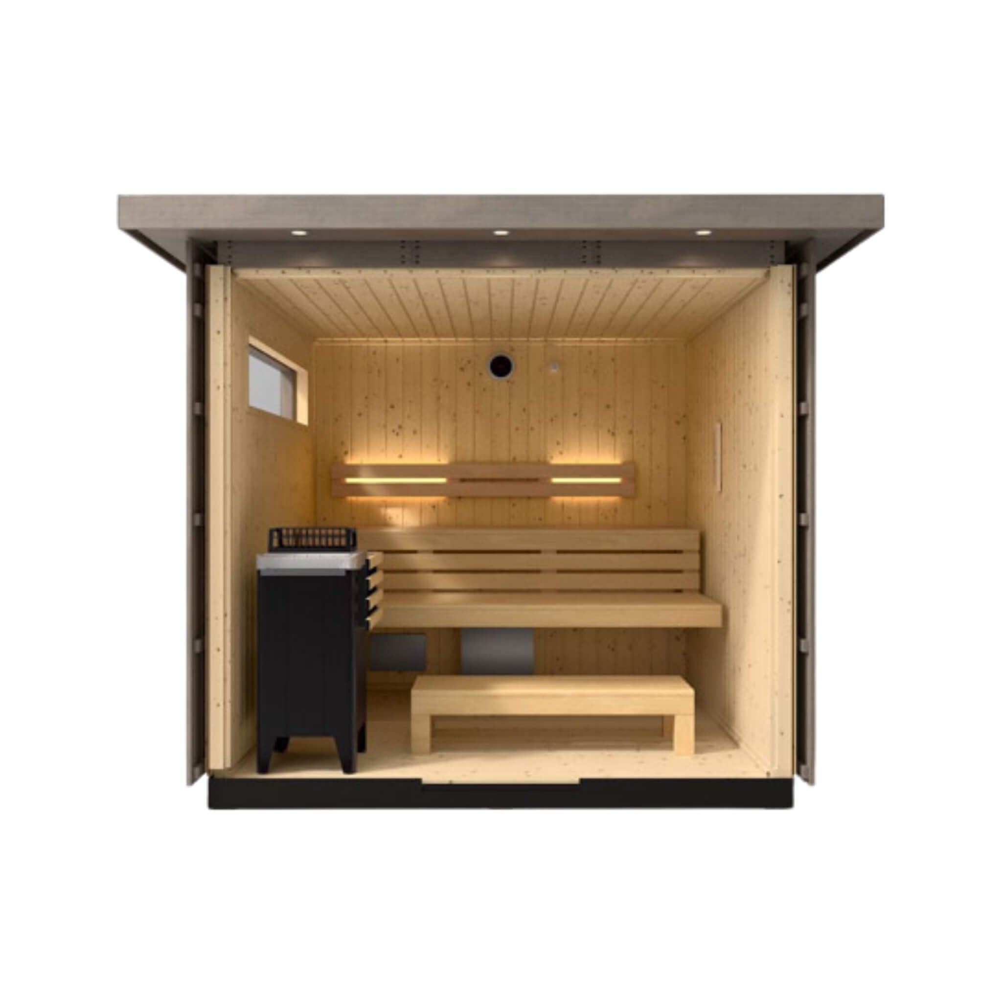 Kohler C2 Outdoor Weathered Gray Spruce Sauna Kit (SAK39184) - The Vitality Estate