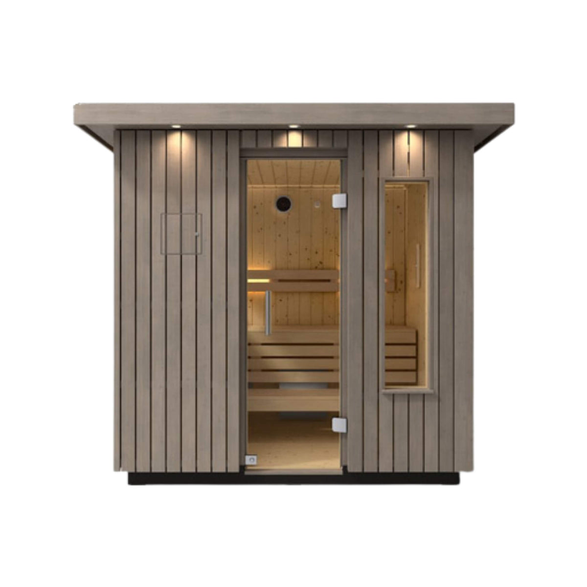 Kohler C2 Outdoor Weathered Gray Spruce Sauna Kit (SAK39184) - The Vitality Estate