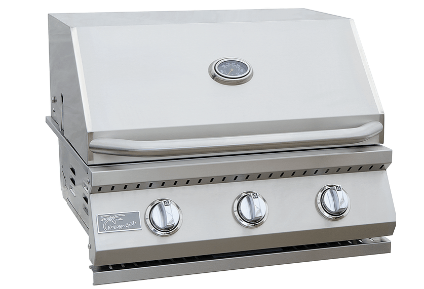 KoKoMo 26” BBQ Grill with 3-Burner Stainless Steel Cart – Freestanding - The Vitality Estate