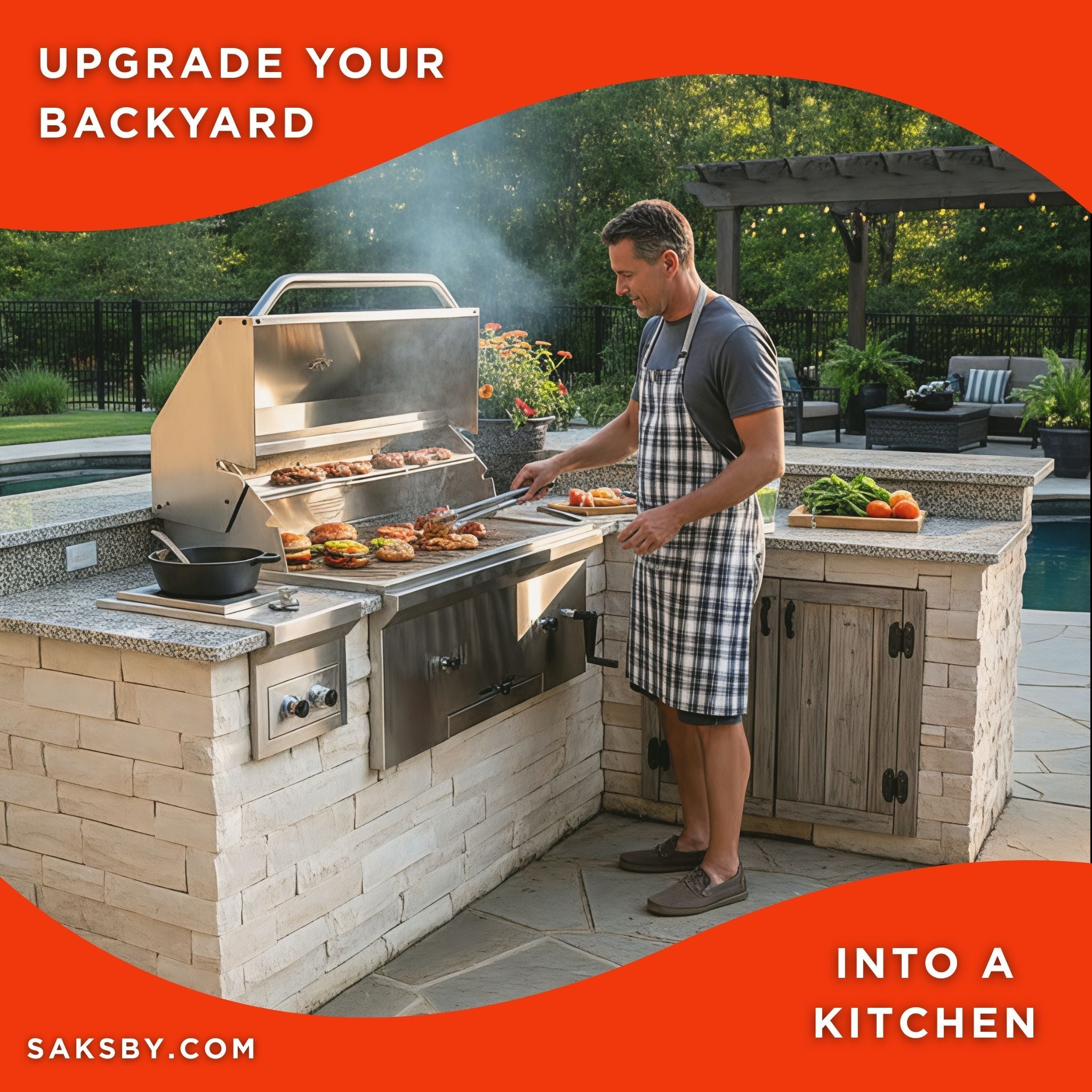 KoKoMo Grills Premium Built-In Charcoal Grill With 304 Stainless Steel And Adjustable Heat Tray, 32" (SAK32504) - The Vitality Estate