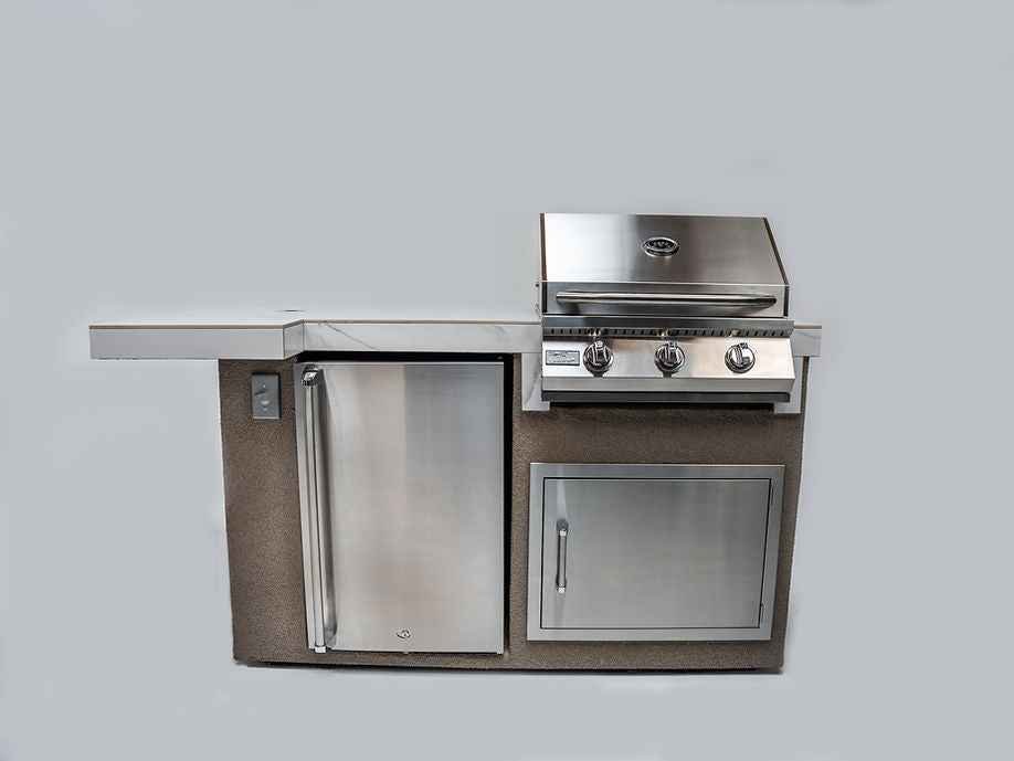KoKoMo Mini Maui 6' Outdoor Kitchen Island – Compact BBQ Station with Seating - The Vitality Estate