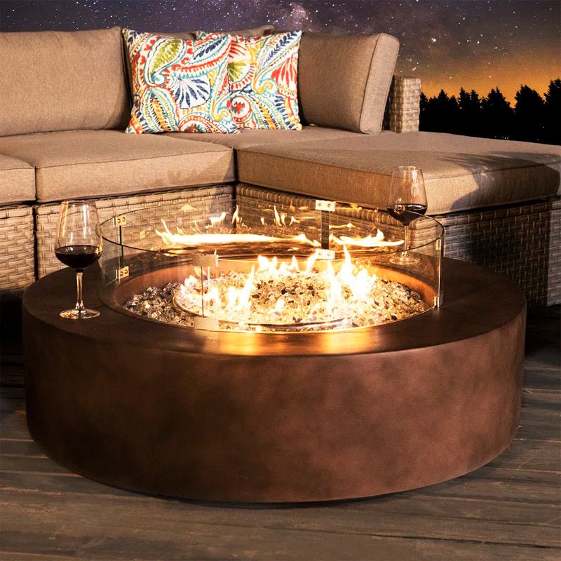 Langport Concrete Propane Fire Pit Table - The Vitality Estate