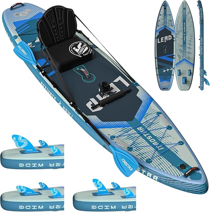 Lead 11‘ x 33" / 12’×35" Inflatable Stand Up Paddle Board - Premium SUP Board Kit - Ultra Stable Paddleboard for Adults & Youth - All Skill Levels - for Lakes, Oceans - The Vitality Estate