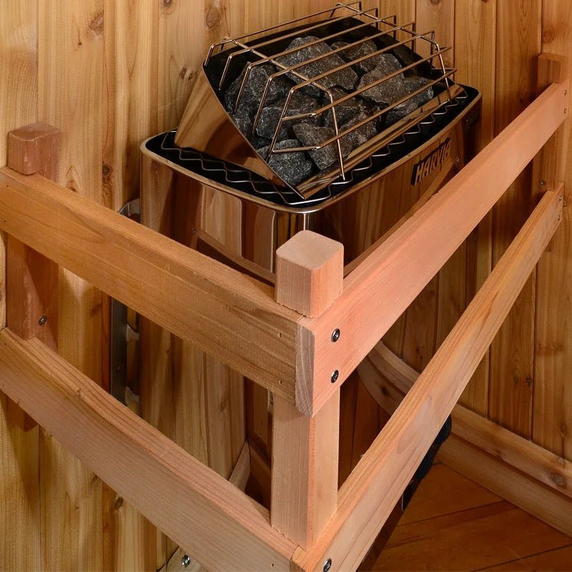 Logan 1-Person Indoor Sauna in Rustic Cedar - The Vitality Estate