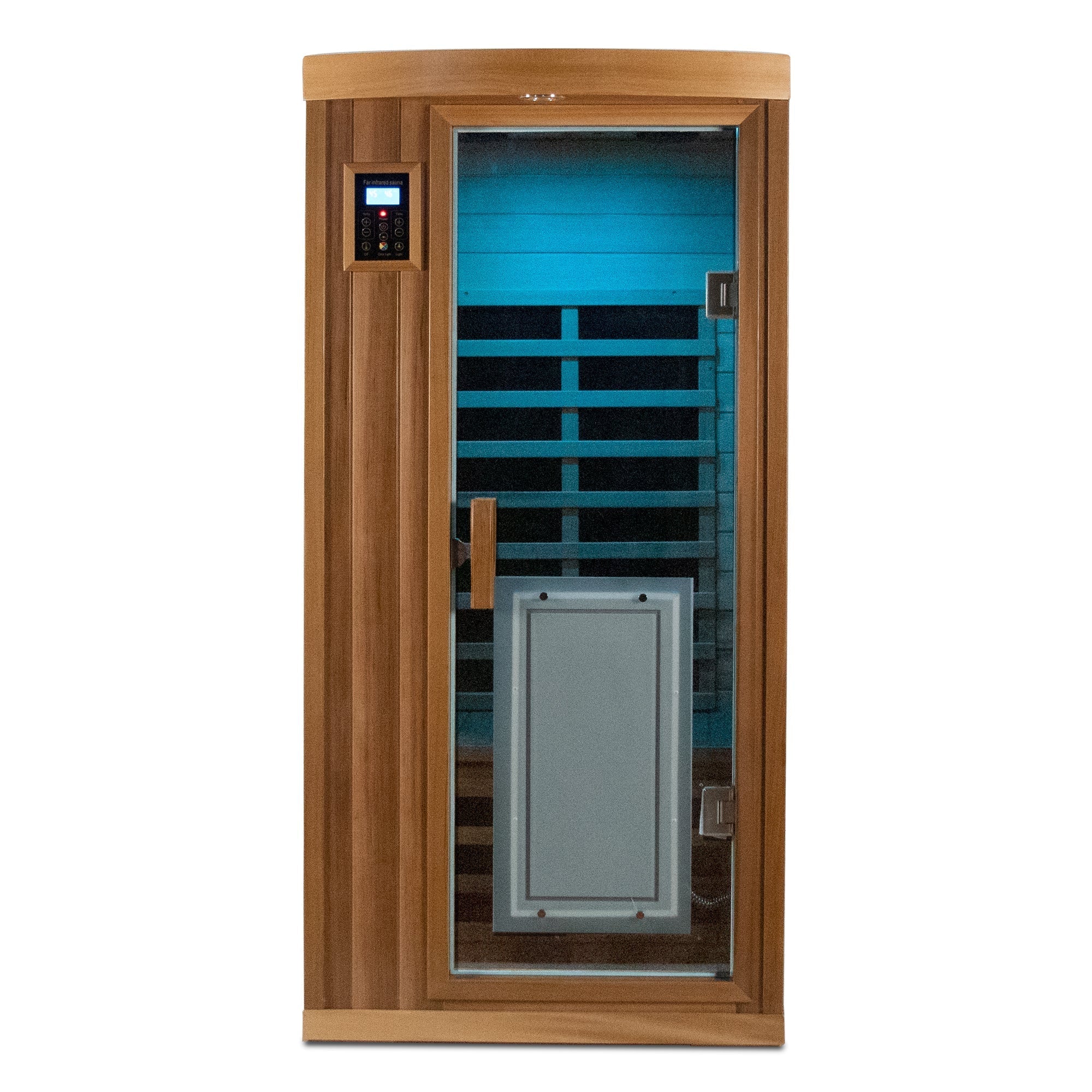 Low EMF One person Far infrared red cedar Deluxe indoor sauna room - The Vitality Estate