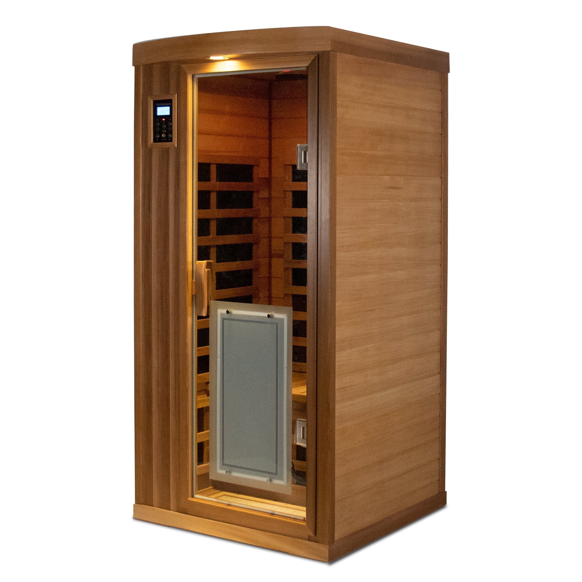 Low EMF One person Far infrared red cedar Deluxe indoor sauna room - The Vitality Estate