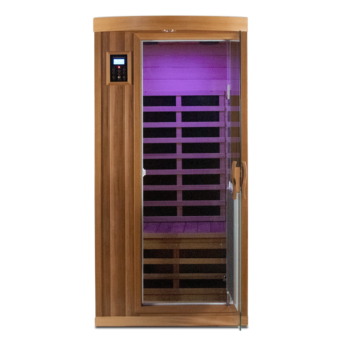 Low EMF One person Far infrared red cedar Deluxe indoor sauna room - The Vitality Estate