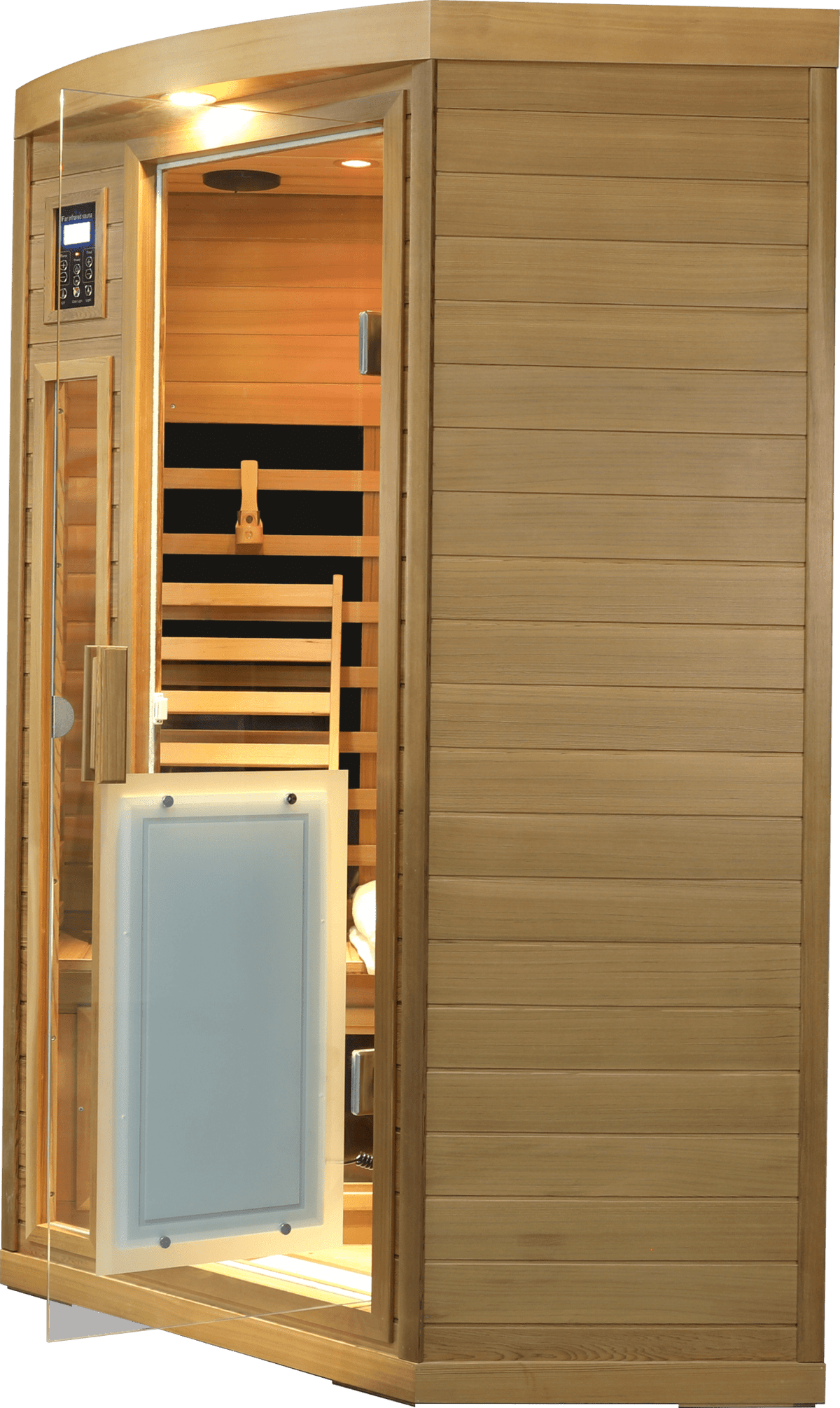 Low EMF Two person Far-infrared Red cedar Deluxe indoor pentagonal sauna room - The Vitality Estate