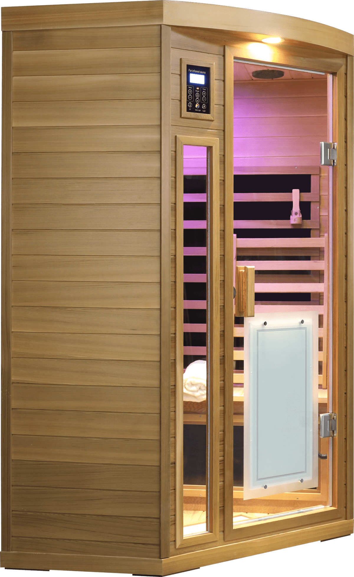 Low EMF Two person Far-infrared Red cedar Deluxe indoor pentagonal sauna room - The Vitality Estate