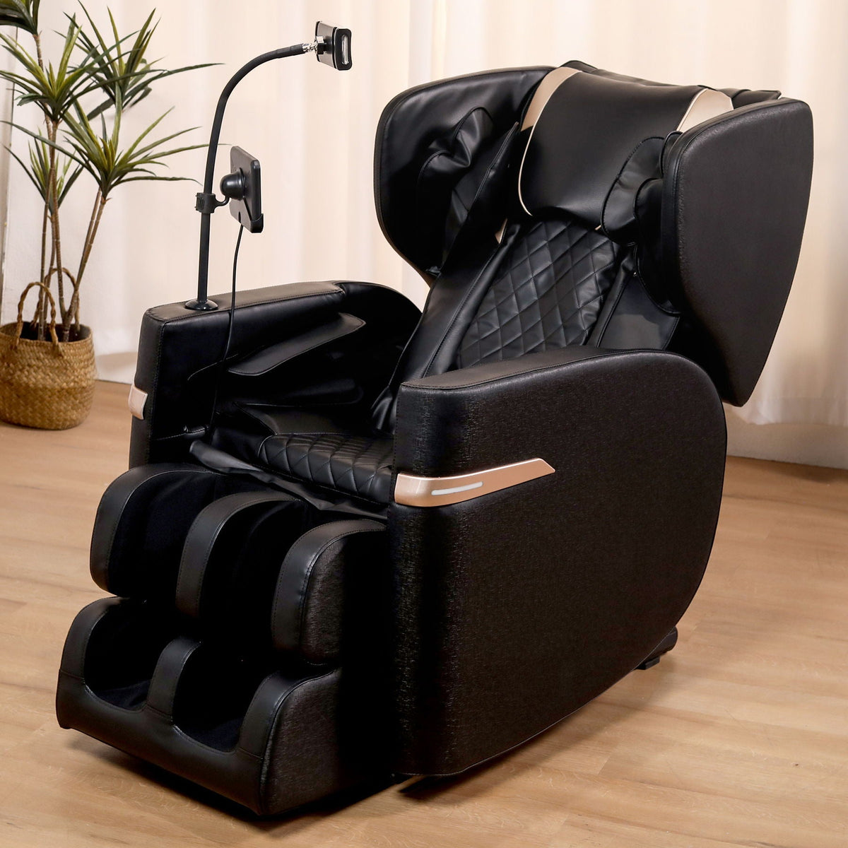 Massage Chair Recliner With Zero Gravity And Full Body Air Pressure - Black - The Vitality Estate