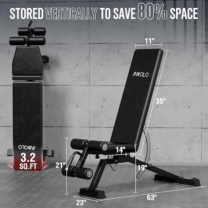 Mikolo Folding Squat Rack, Wall Mounted Power Rack with Cable Crossover Machine & LAT Pull Down, Functional Trainer with 5 Adjustable Function Modes, for Home Gym and Space Saving - The Vitality Estate
