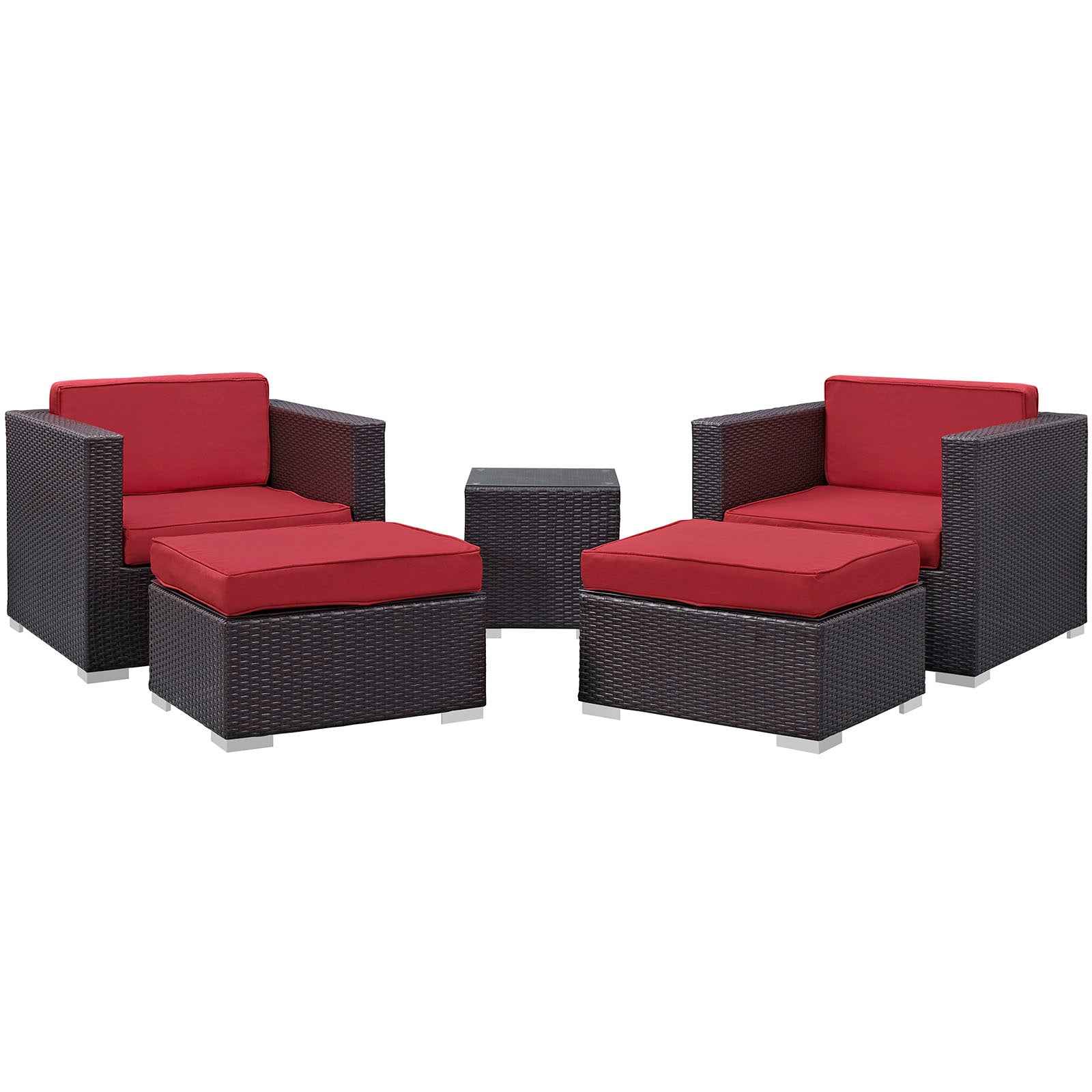 Modway Convene Outdoor Sectional Set - 5-Piece Patio Furniture for Ultimate Comfort - The Vitality Estate