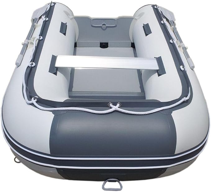 Newport 10ft 6in Newport Model Inflatable Dinghy Boat Transom Sport Tender - 5 Person - 15HP USCG Rated, White/Gray - The Vitality Estate